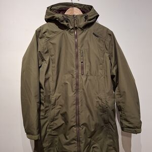 Women's Green Hooded Raincoat Helly Hansen XL